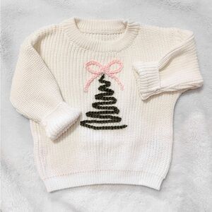 Baby Girl & Toddler Custom Christmas Sweater Holiday Handmade Crewneck NWT